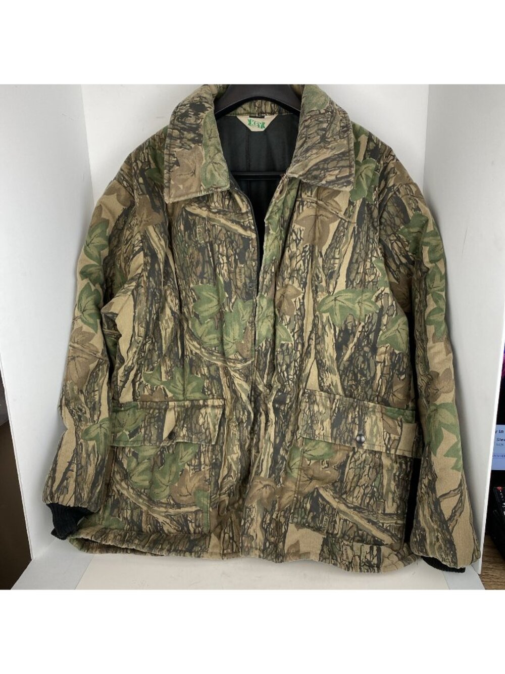 Key Trebark Camo Hunting Coat Vintage Made USA Mens Large